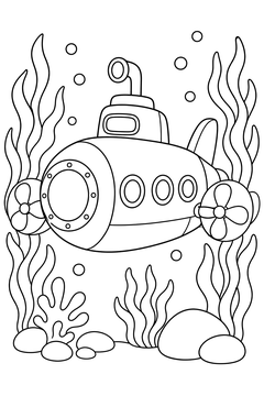 Submarine line art