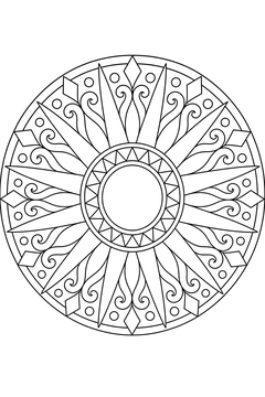 Sunbeam Spokes line art