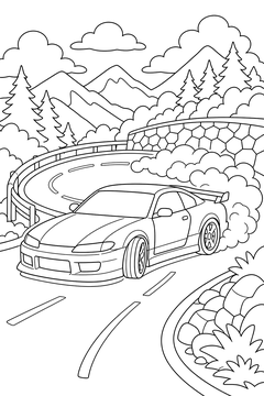 Hairpin Drift line art