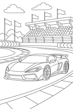 Supercar Through the Chicane line art
