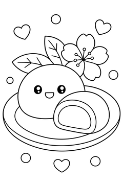 Mochi Rice Cake line art