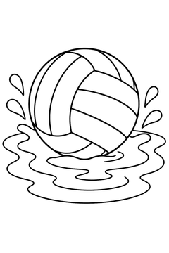 Water Polo Ball line art