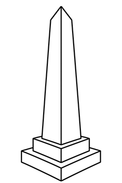 Tall Plain Obelisk line art
