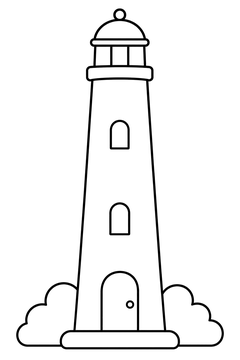 Tall Slim Lighthouse line art