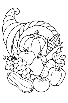 Cornucopia line art