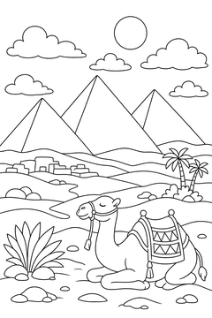 Pyramids Of Giza line art