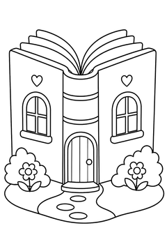 Book House line art