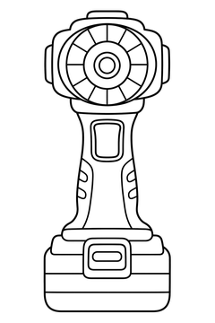 Drill Front View line art