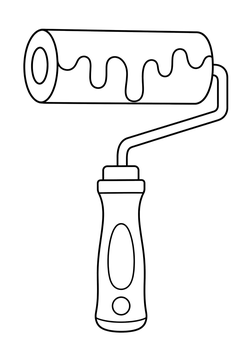 Paint Roller line art