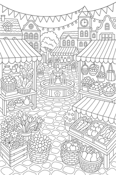 Market Square line art