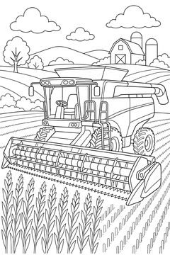 Combine Harvester line art