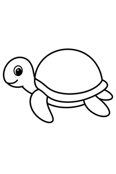 Round Shell Turtle line art