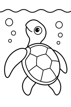 Turtle Looking Up line art