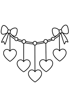 Heart Banner line art