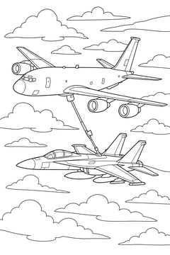 Refueling Plane line art