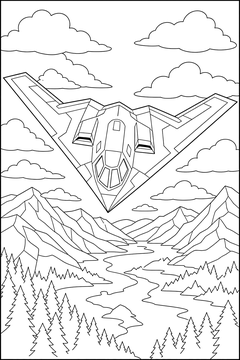 Stealth Bomber line art