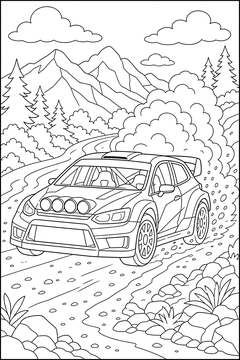 Rally Car line art