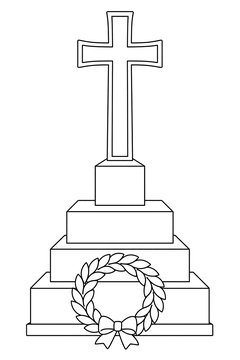 War Memorial Cross line art