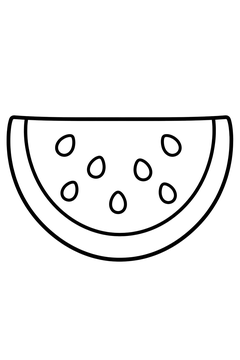 Watermelon Slice Wedge line art