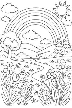 Double Rainbow line art