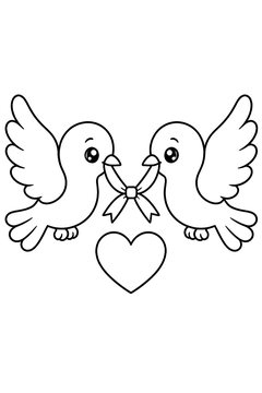 Pair of Doves line art