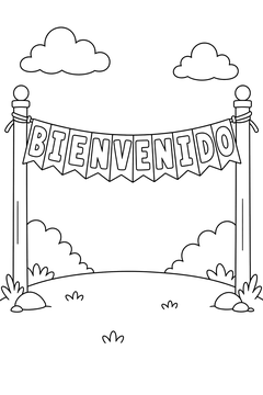Bienvenido Banner (Spanish) line art