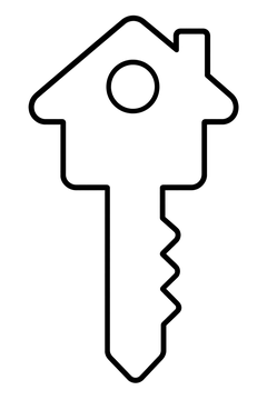New House Key line art