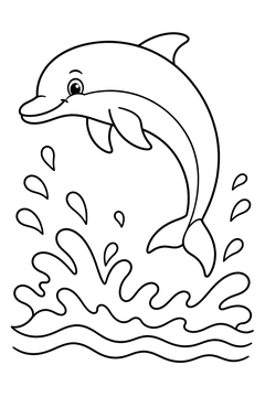 Dolphin Looping Jump line art