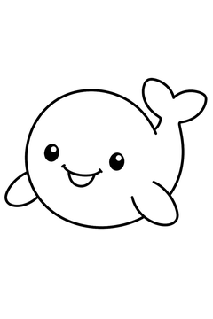 Kawaii Beluga line art
