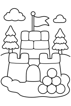 Snow Fort line art