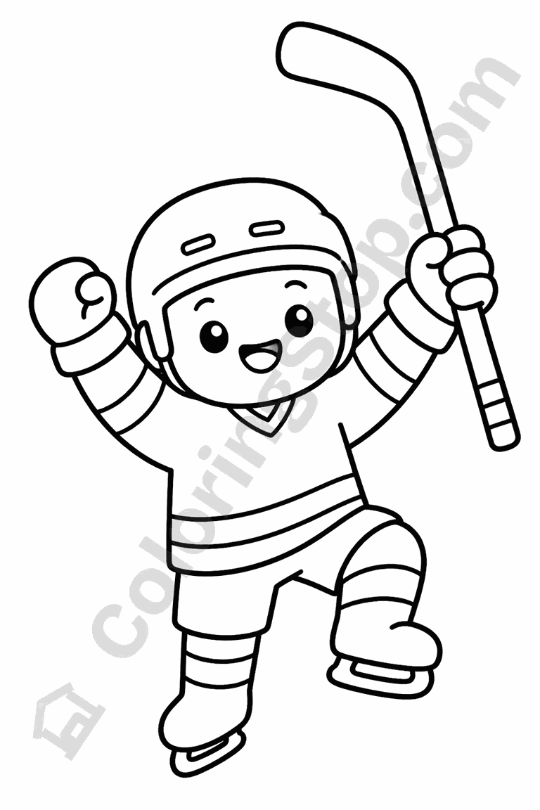 Goal Celebration - line-art coloring page