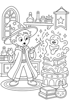 A Spell Gone Funny line art