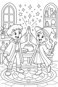 Wizards High-Five line art