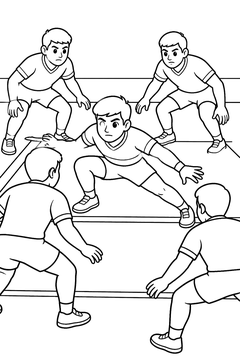 Kabaddi Pose line art