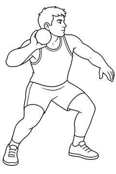 Shot Put Throw line art