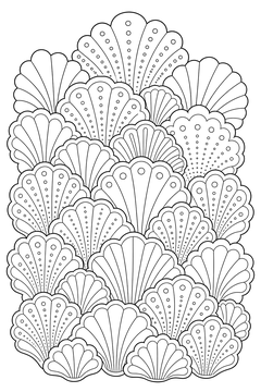 Fanning Scallop Field line art