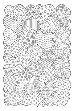 Organic Blob Mosaic line art