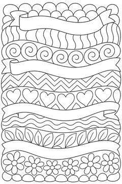 Banner Ribbon Tangle line art